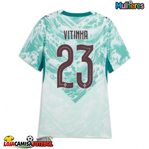 Camisa de Futebol Portugal Vitinha #23 Equipamento Secundário Mulheres Mundo 2026 Manga Curta